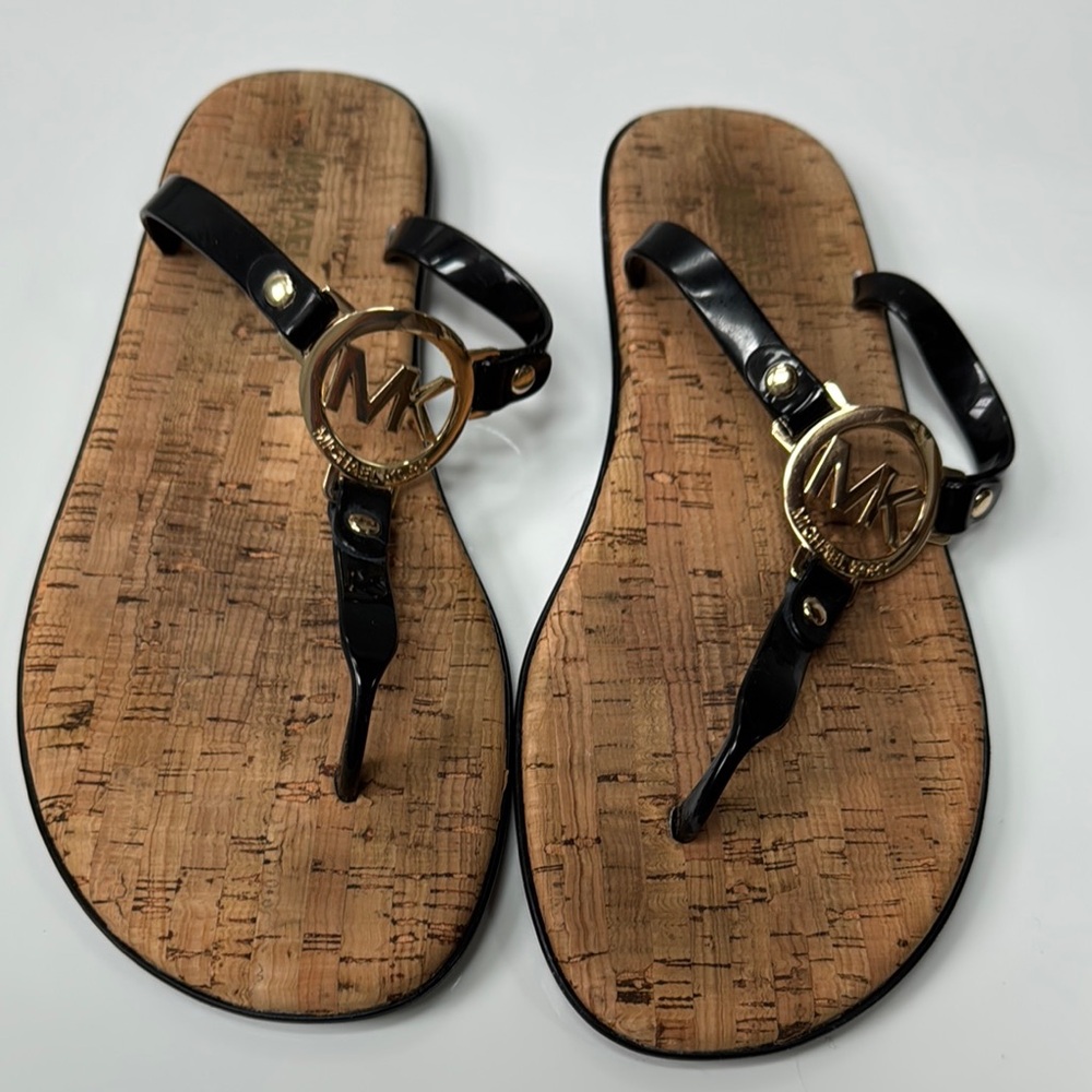 Michael Kors Black and Gold Sandals